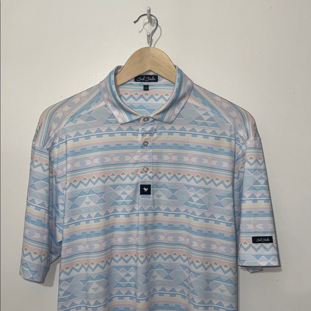 Bad Birdie Men's Geometric Pastel Golf Shirt